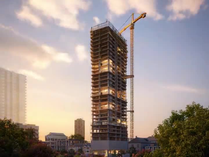 Baustelle eines Wohnturms in Phnom Penh